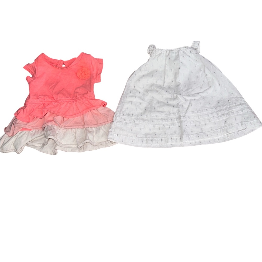 0-3M Cherokee Pink and White Baby Dresses Bundle Set